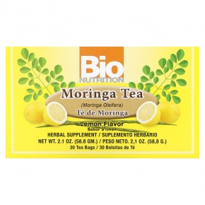 Bio Nutrition, Moringa Tea, Lemon, Caffeine Free, 30 Tea Bags, 2.1 oz (58.8 g) в Москве - eco-herb.ru | фото