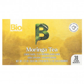 Bio Nutrition, Moringa Tea, лимон, без кофеина, 30 чайных пакетиков, 58,8 г (2,1 унции) - описание | фото
