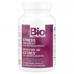 Bio Nutrition, средство для снятия стресса, с ашвагандой, 60 вегетарианских капсул в Москве - eco-herb.ru | фото