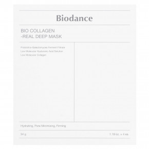 Biodance, Bio Collagen-Real Deep Beauty Mask, 4 шт. По 34 г (1,19 унции) в Москве - eco-herb.ru | фото