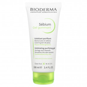 Bioderma, Sebium, отшелушивающий очищающий гель, для комбинированной / жирной кожи, 100 мл (3,4 жидк. унц.) в Москве - eco-herb.ru | фото