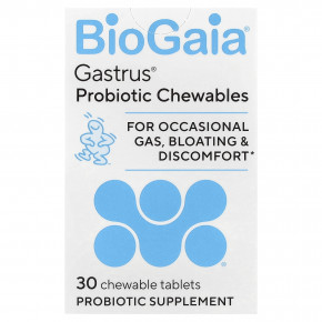 BioGaia, Gastrus®, жевательные пробиотики, 30 жевательных таблеток - описание | фото