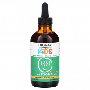 Bioray, Kids, NDF® Focus, детская добавка для повышения внимательности, со вкусом цитрусовых, 118 мл (4 жидк. унции) - описание | фото
