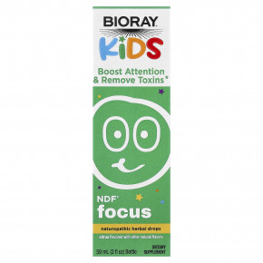 Bioray, Kids, NDF® Focus, детская добавка для повышения внимательности, со вкусом цитрусовых, 59 мл (2 жидк. унции) - описание | фото