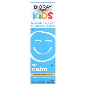 Bioray, NDF Calm, для подпитки печени и вывода токсинов, для детей, с ванильным вкусом, 60 мл (2 жидких унции) - описание