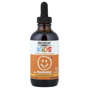 Bioray, NDF®, Tummy, для детей, смесь 11 штаммов пробиотиков, малиновый вкус, 118 мл (4 жидк. унции) - описание | фото