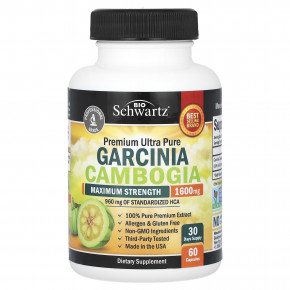 BioSchwartz, гарцина камбоджийская, максимальная сила действия, 60 капсул (800 мг в 1 капсуле) в Москве - eco-herb.ru | фото