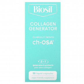 Biosil, Collagen Generator, средство для стимулирования производства коллагена, 30 капсул с жидкостью - описание