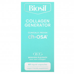 Biosil, Collagen Generator, средство для стимулирования производства коллагена, 60 капсул с жидкостью - описание