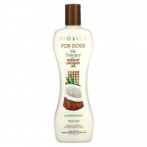 Biosilk, Silk Therapy®, кондиционер для собак с натуральным кокосовым маслом, 355 мл (12 жидк. унций) - описание | фото