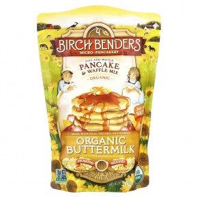 Birch Benders, Pancake & Waffle Mix, Organic Buttermilk, 1 lb (454 g) - описание