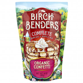Birch Benders, смесь для приготовления блинов и вафель, органическое конфетти, 397 г (14 унций) - описание | фото