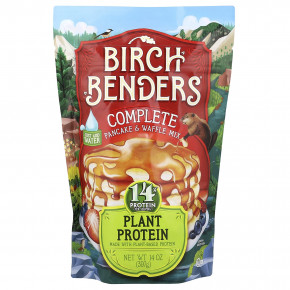 Birch Benders, смесь для приготовления блинов и вафель, растительный белок, 397 г (14 унций) - описание | фото