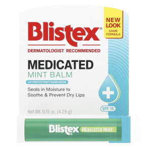 Blistex, заживляющий бальзам, защита губ с солнцезащитным фильтром, SPF 15, мята, 4,25 г (0,15 унции) в Москве - eco-herb.ru | фото