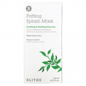 Blithe, Patting Splash Mask, успокаивающая и заживляющая маска с зеленым чаем, 150 мл (5,07 жидк. унции) в Москве - eco-herb.ru | фото