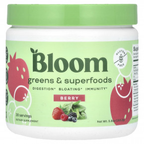 Bloom, Greens & Superfoods, Berry, 163,2 г (5,8 унции) - описание