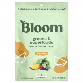 Bloom, Greens & Superfoods, манго, 5 пакетиков по 5,64 г (0,20 унции) в Москве - eco-herb.ru | фото