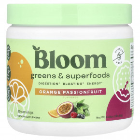 Bloom, Greens & Superfoods, маракуйя с апельсином, 183,60 г (6,45 унции) в Москве - eco-herb.ru | фото