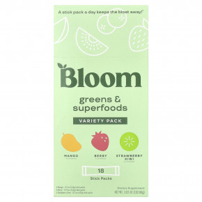 Bloom, Greens & Superfoods, Variety Pack, 18 стиков, 102,36 г (3,6 унции) - описание