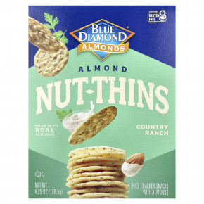 Blue Diamond, Almond Nut-Thins, снэки из рисовых крекеров с миндалем, Country Ranch, 120,5 г (4,25 унции) - описание