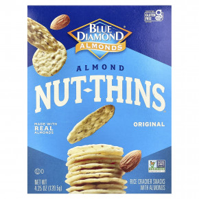 Blue Diamond, Almond Nut-Thins, снэки из рисовых крекеров с миндалем, оригинальные, 120,5 г (4,25 унции) - описание | фото