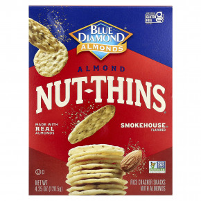 Blue Diamond, Almond Nut-Thins®, снэки из рисовых крекеров с миндалем, Smokehouse®, 120,5 г (4,25 унции) - описание