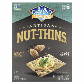 Blue Diamond, Artisan Nut-Thins®, рисовые крекеры с миндалем, семена льна, 120,5 г (4,25 унции) - описание