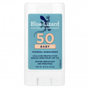Blue Lizard Australian Sunscreen, Baby Mineral Sunscreen Stick, SPF 50, 0.5 oz (14 g) - описание | фото