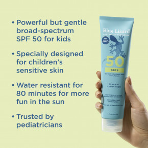 Blue Lizard Australian Sunscreen, детское минеральное солнцезащитное средство, SPF 50, 148 мл (5 жидк. унций) в Москве - eco-herb.ru | фото