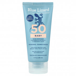 Blue Lizard Australian Sunscreen, детское минеральное солнцезащитное средство, SPF 50, 89 мл (3 жидк. унции) - описание | фото