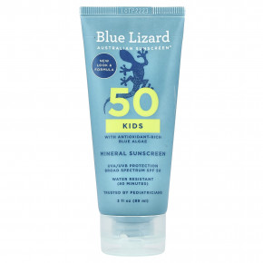 Blue Lizard Australian Sunscreen, детское минеральное солнцезащитное средство, SPF 50, 89 мл (3 жидк. унции) - описание | фото