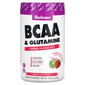 Bluebonnet Nutrition, BCAA и глютамин, клубничный киви, 13,23 унции (375 г) в Москве - eco-herb.ru | фото