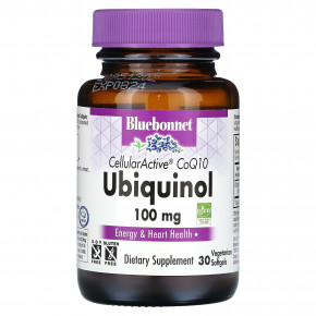 Bluebonnet Nutrition, CellularActive CoQ10, убихинол, 100 мг, 30 вегетарианских капсул в Москве - eco-herb.ru | фото