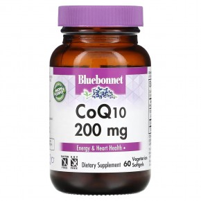 Bluebonnet Nutrition, CoQ10, 200 мг, 60 желатиновых капсул - описание