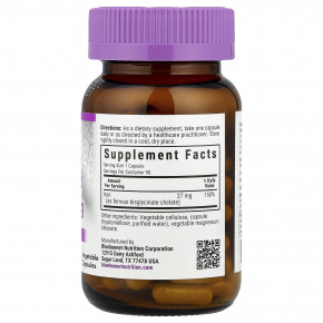 Bluebonnet Nutrition, хелатное железо, повышенная сила действия, 27 мг, 90 растительных капсул в Москве - eco-herb.ru | фото