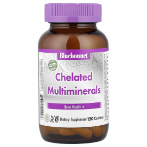 Bluebonnet Nutrition, хелатные мультиминералы, 120 капсуловидных таблеток - описание | фото