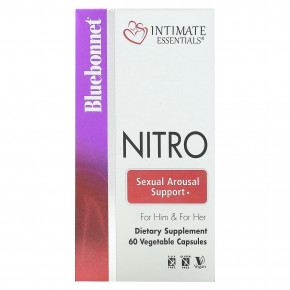 Bluebonnet Nutrition, Intimate Essentials, Nitro, для мужчин и для нее, 60 растительных капсул (300 мг в 1 капсуле) в Москве - eco-herb.ru | фото
