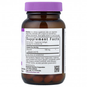 Bluebonnet Nutrition, коэнзим Q10, убихинол, 100 мг, 60 вегетарианских капсул в Москве - eco-herb.ru | фото