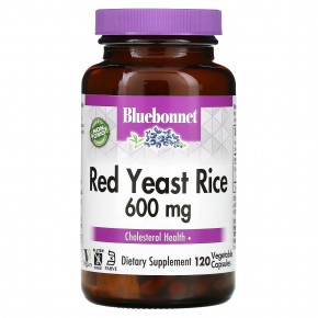Bluebonnet Nutrition, красный ферментированный рис, 600 мг, 120 вегетарианских капсул в Москве - eco-herb.ru | фото