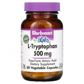 Bluebonnet Nutrition, L-триптофан, 500 мг, 60 растительных капсул в Москве - eco-herb.ru | фото