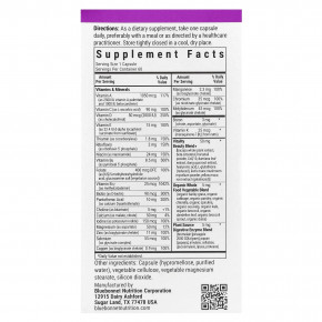 Bluebonnet Nutrition, Ladies' ONE® 40+, цельнопищевая мультивитаминная добавка, 60 растительных капсул в Москве - eco-herb.ru | фото