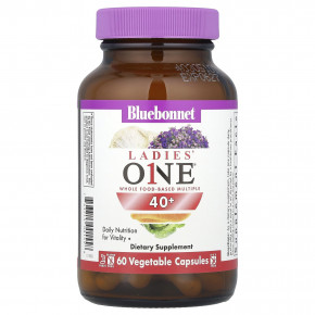 Bluebonnet Nutrition, Ladies' ONE® 40+, цельнопищевая мультивитаминная добавка, 60 растительных капсул в Москве - eco-herb.ru | фото