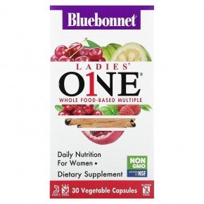 Bluebonnet Nutrition, Ladies 'ONE, комплексные продукты на основе цельных продуктов, 30 растительных капсул - описание