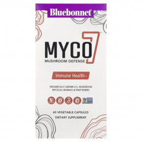 Bluebonnet Nutrition, Myco7™, защита грибов, 60 растительных капсул - описание | фото