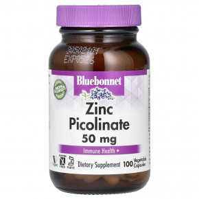 Bluebonnet Nutrition, пиколинат цинка, 50 мг, 100 растительных капсул в Москве - eco-herb.ru | фото