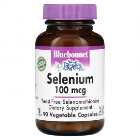 Bluebonnet Nutrition, Селен, 100 мкг, 90 растительных капсул - описание