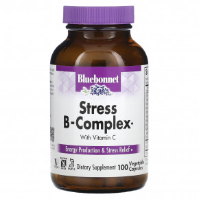 Bluebonnet Nutrition, Stress B-Complex, 100 растительных капсул - описание | фото