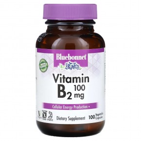Bluebonnet Nutrition, Витамин B2, 100 мг, 100 растительных капсул в Москве - eco-herb.ru | фото