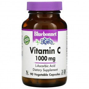 Bluebonnet Nutrition, Витамин C, 1000 мг, 90 растительных капсул - описание