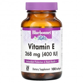 Bluebonnet Nutrition, витамин E, 268 мг (400 МЕ), 100 капсул - описание